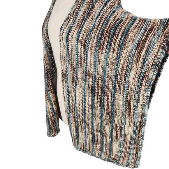 SALE POL Knit Crochet Boho Open Cardigan Sweater Womens Size Large - Picture 2 of 7